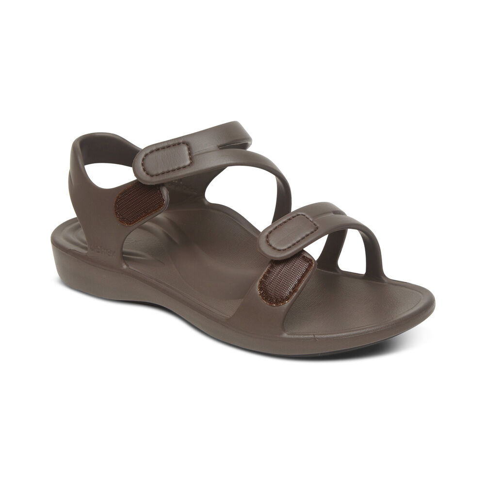 Aetrex Women's Jillian Sport Water-Friendly Sandals - Grey | USA 88GNZ0E